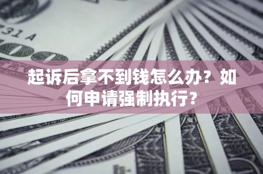 济南起诉后拿不到钱怎么办？如何申请强制执行？