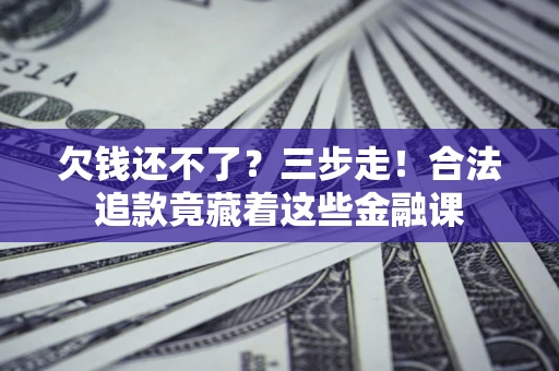 济南欠钱还不了？三步走！合法追款竟藏着这些金融课