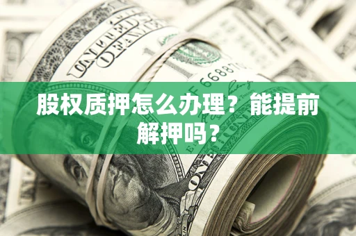 济南股权质押怎么办理？能提前解押吗？